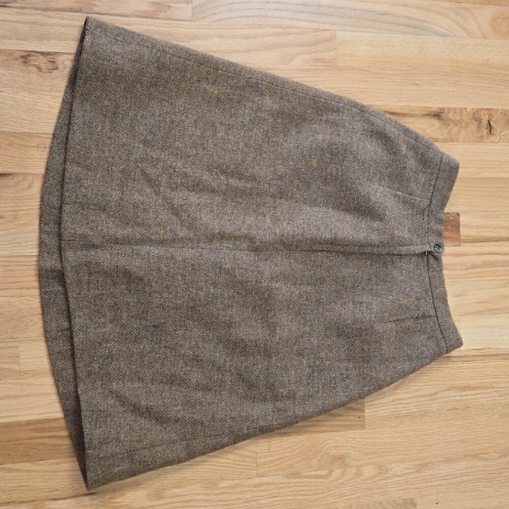 Vintage Hunters Run Brown wool tweed or herringbone skirt, size S/4 - Picture 7 of 8